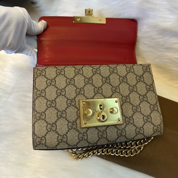 Gucci Red Pink and Gold Chain Shoulder Bag - Picture 3 of 14